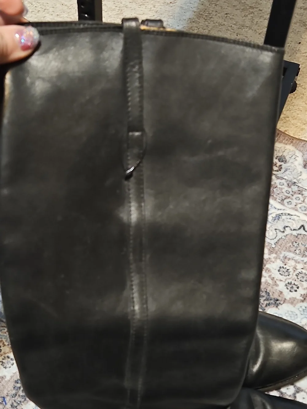 FRYE AND CO. Black Leather Knee-High Heeled Boots - Picture 8 of 16